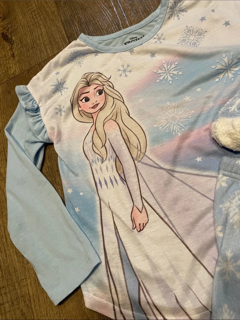 Disney Frozen Pajama Set With long Sleeves Socks‎ Size  Girls 8